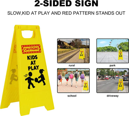 4-Pack Caution: Kids at Play Warning Signs