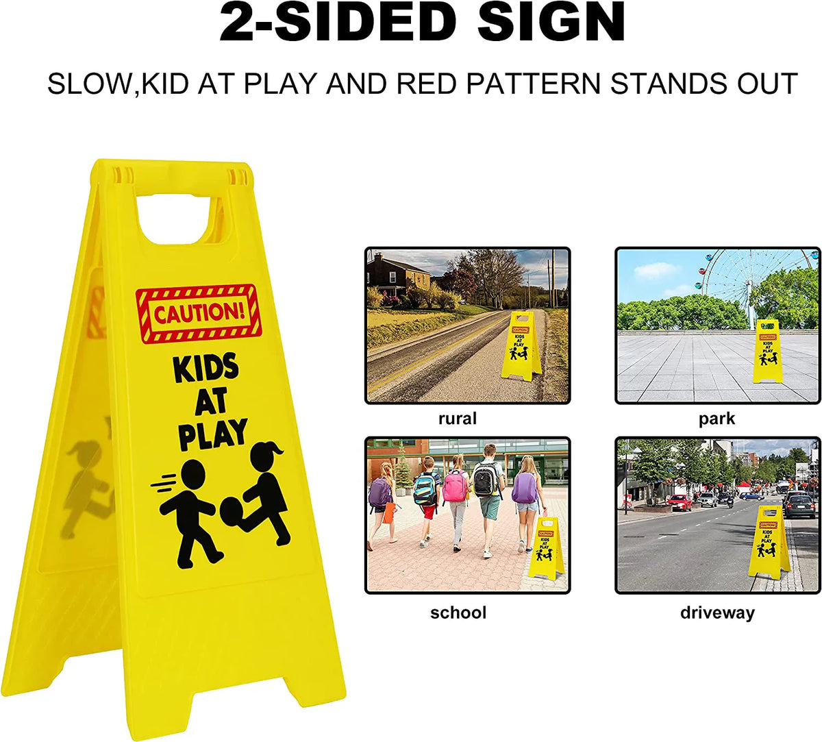 4-Pack Caution: Kids at Play Warning Signs