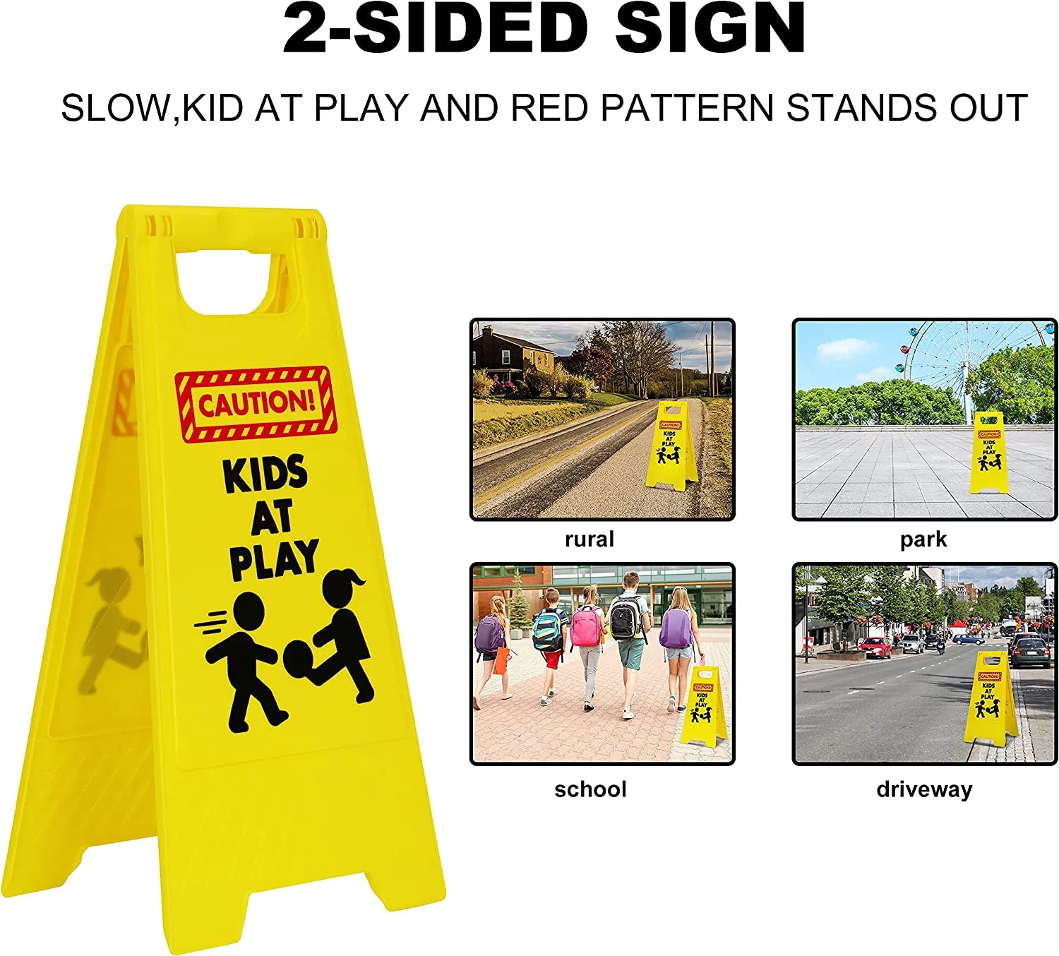 4-Pack Caution: Kids at Play Warning Signs