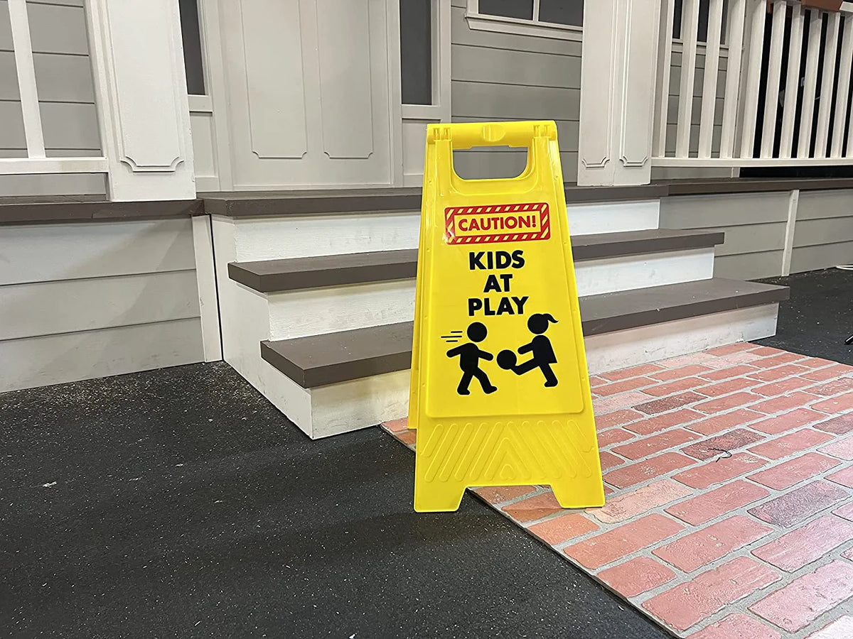 4-Pack Caution: Kids at Play Warning Signs