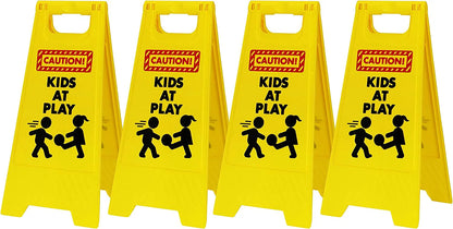 4-Pack Caution: Kids at Play Warning Signs