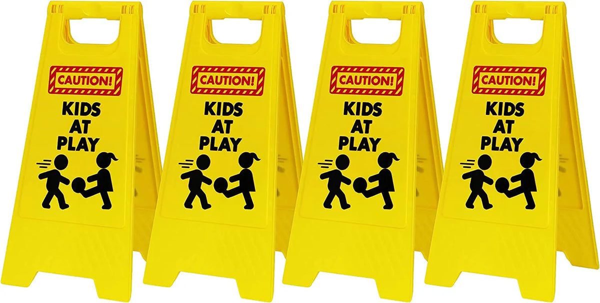 4-Pack Caution: Kids at Play Warning Signs