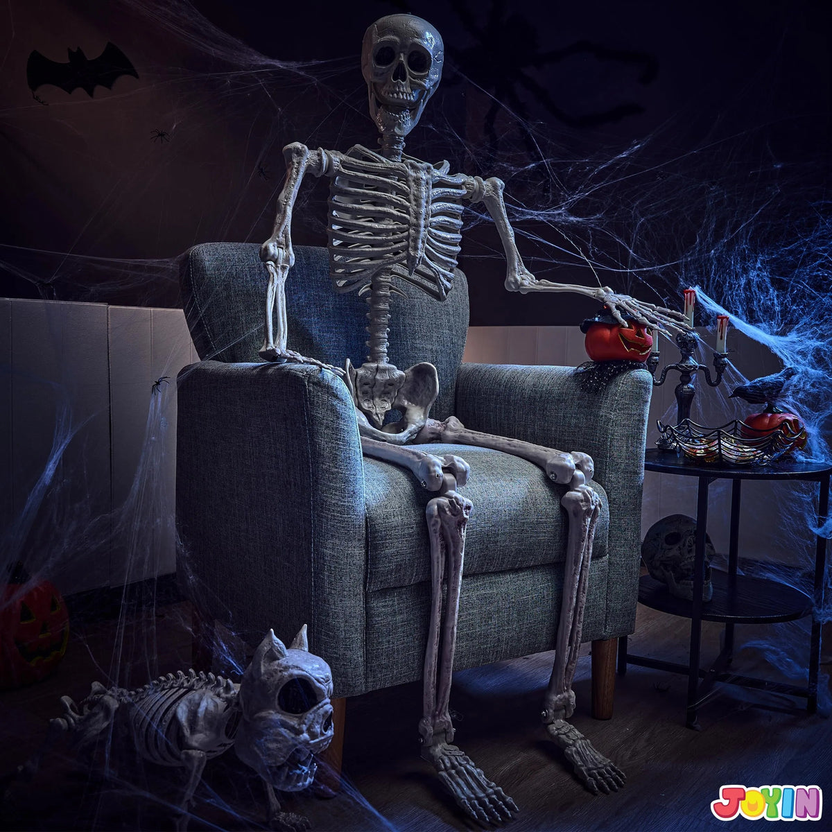 5.6ft Halloween Life Size Skeleton with Movable Joints and Realistic Bones