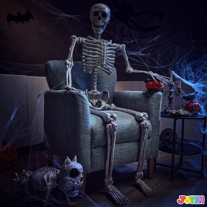5.6ft Halloween Life Size Skeleton with Movable Joints and Realistic Bones