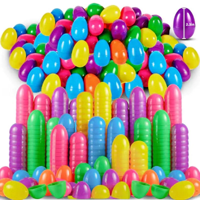 1000 Pack 2.3 Inch Plastic Easter Egg Shells for Egg Hunt