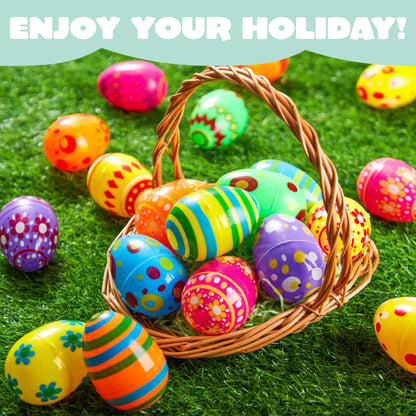 50 Pack 3.15 Inch Fillable Plastic Easter Eggs, Assorted Colors Empty Eggs Bulk for Easter Egg Hunt