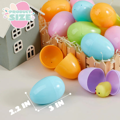50 Pastel Easter Eggs (3.15 in), Empty & Fillable for Easter Egg Hunts