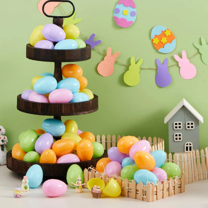 50 Pastel Easter Eggs (3.15 in), Empty & Fillable for Easter Egg Hunts