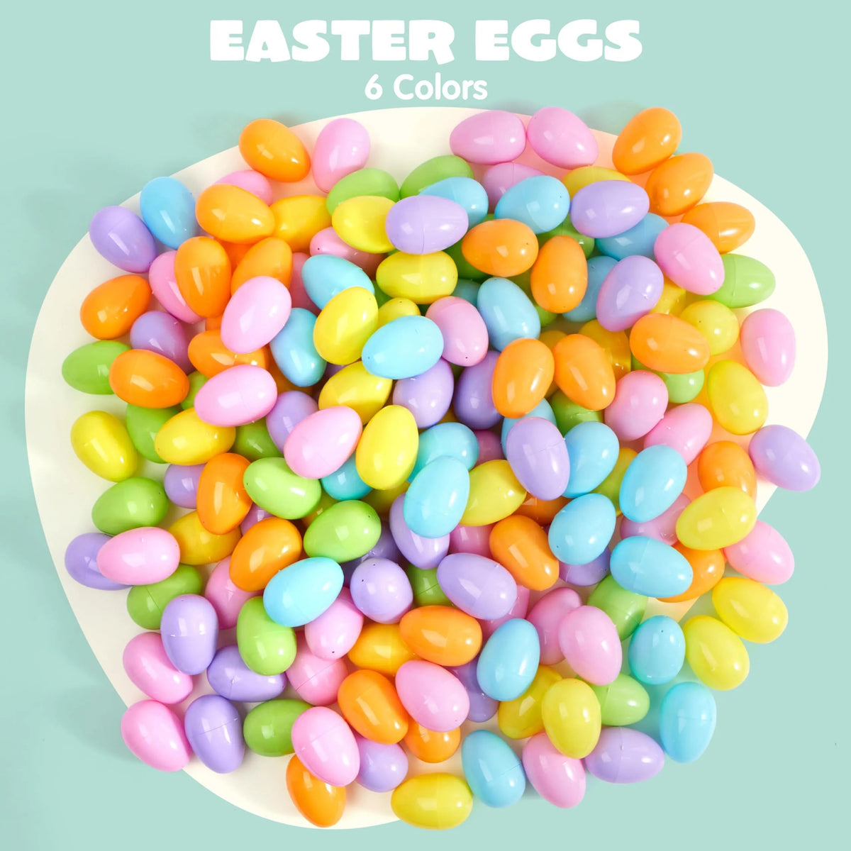 50 Pastel Easter Eggs (3.15 in), Empty & Fillable for Easter Egg Hunts