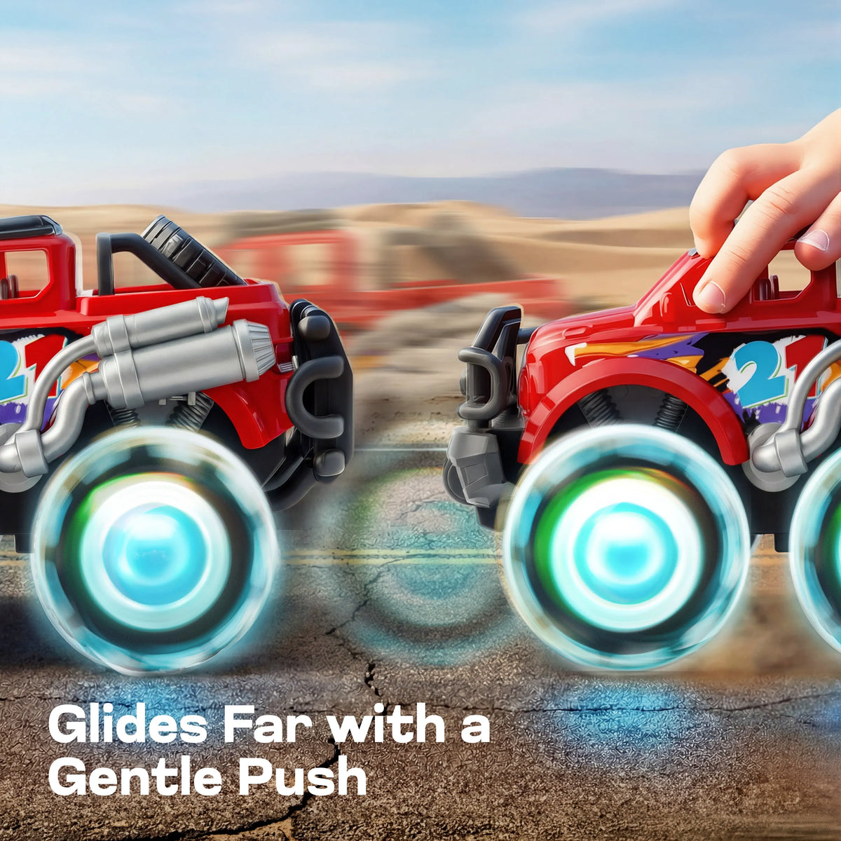 JOYIN 3-Pack Monster Truck Toys with Flashing LED Wheels