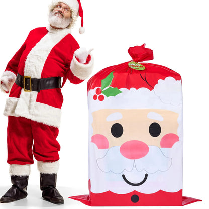 56 x 36 Inch Jumbo Christmas Santa Plastic Gift Wrapping Bag