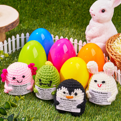 5 Jumbo Prefilled Easter Eggs with Crochet Toys for Egg Hunts, Party Favors & Classroom Prizes