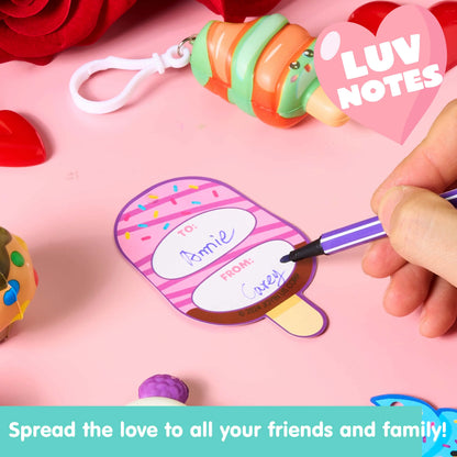 30 Cute Valentine's Day Keychains with Cards for Kids Gift Exchange