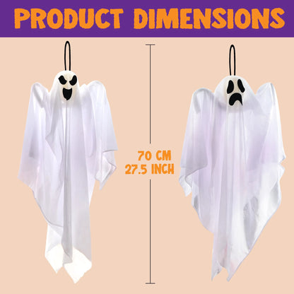 27.5" Halloween Hanging Ghost Decoration for Outdoor Use