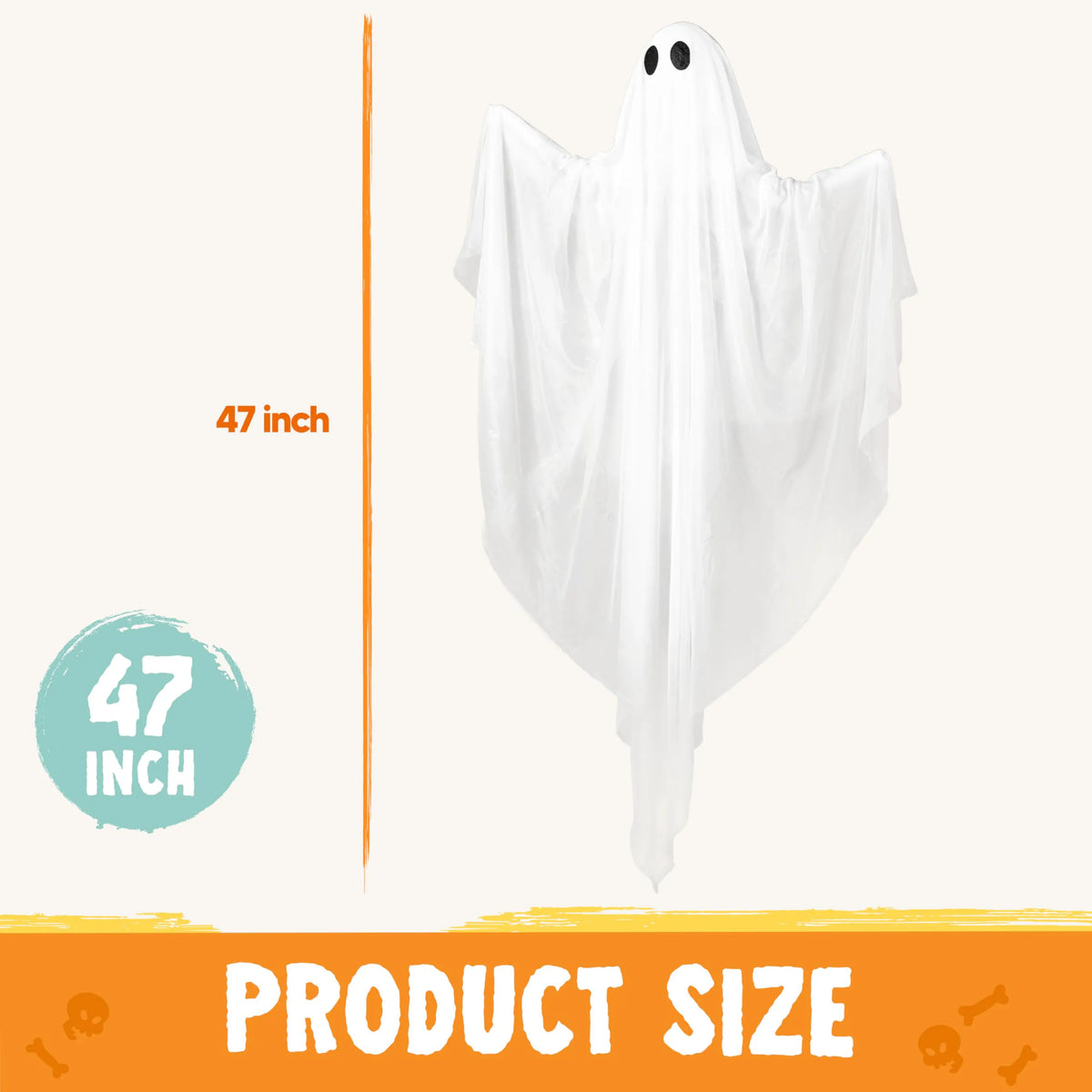 47-Inch Halloween Hanging Light-Up Ghost