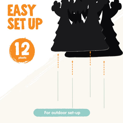 6-Pack Monster Yard Stakes for Halloween Lawn Decor