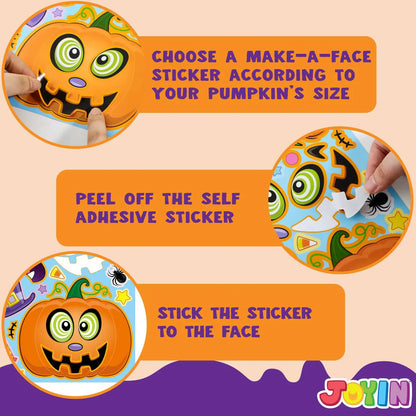 72 Halloween Pumpkin Stickers for Kids Party Favors