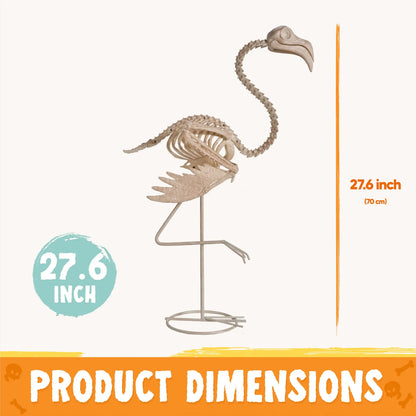 27.6-Inch Flamingo Skeleton Halloween Decoration