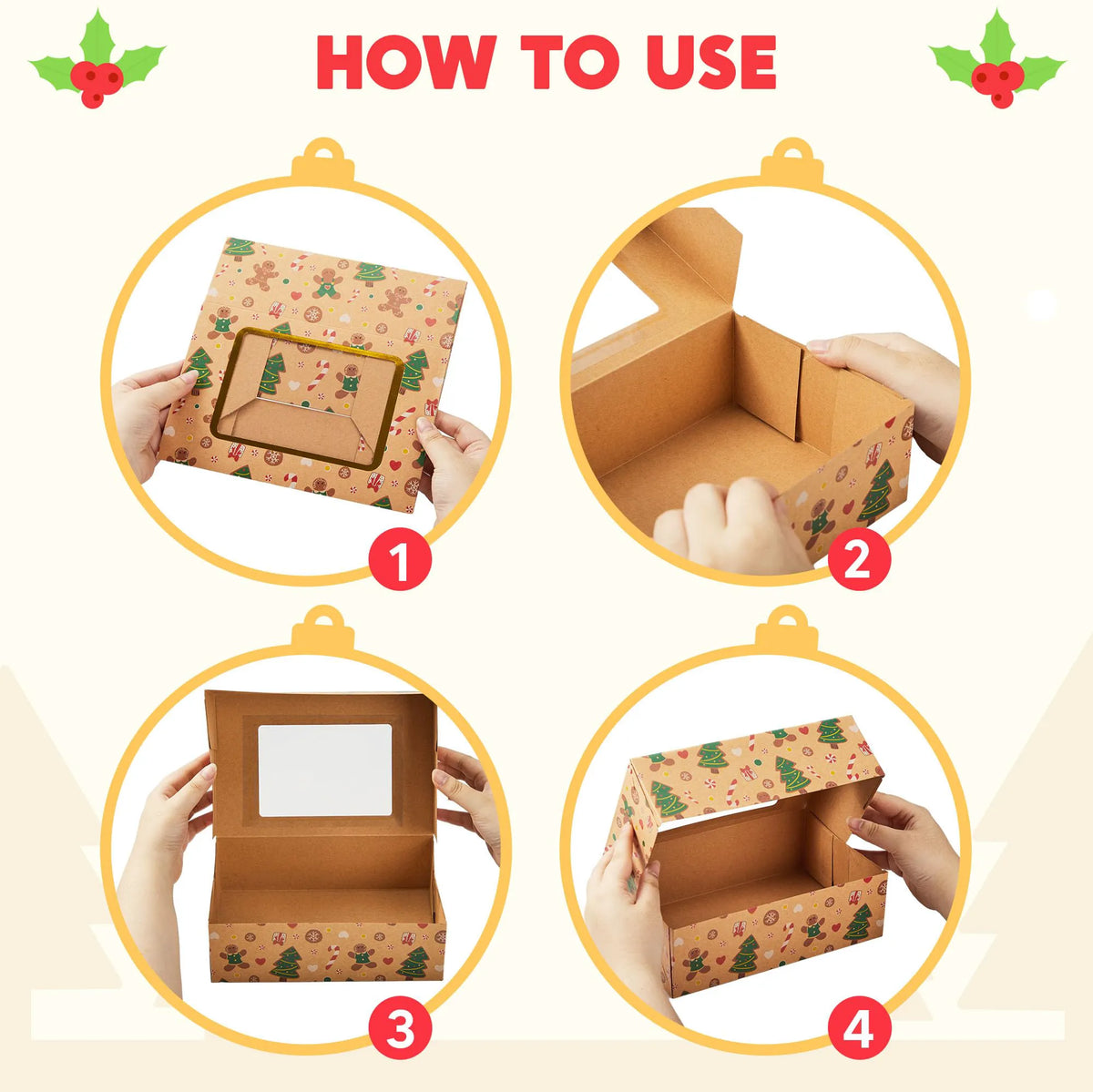 12 Foiled Christmas Cookie Boxes for Gift Giving