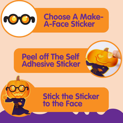 24 Halloween Make-a-Face Stickers - Party Favors for Kids