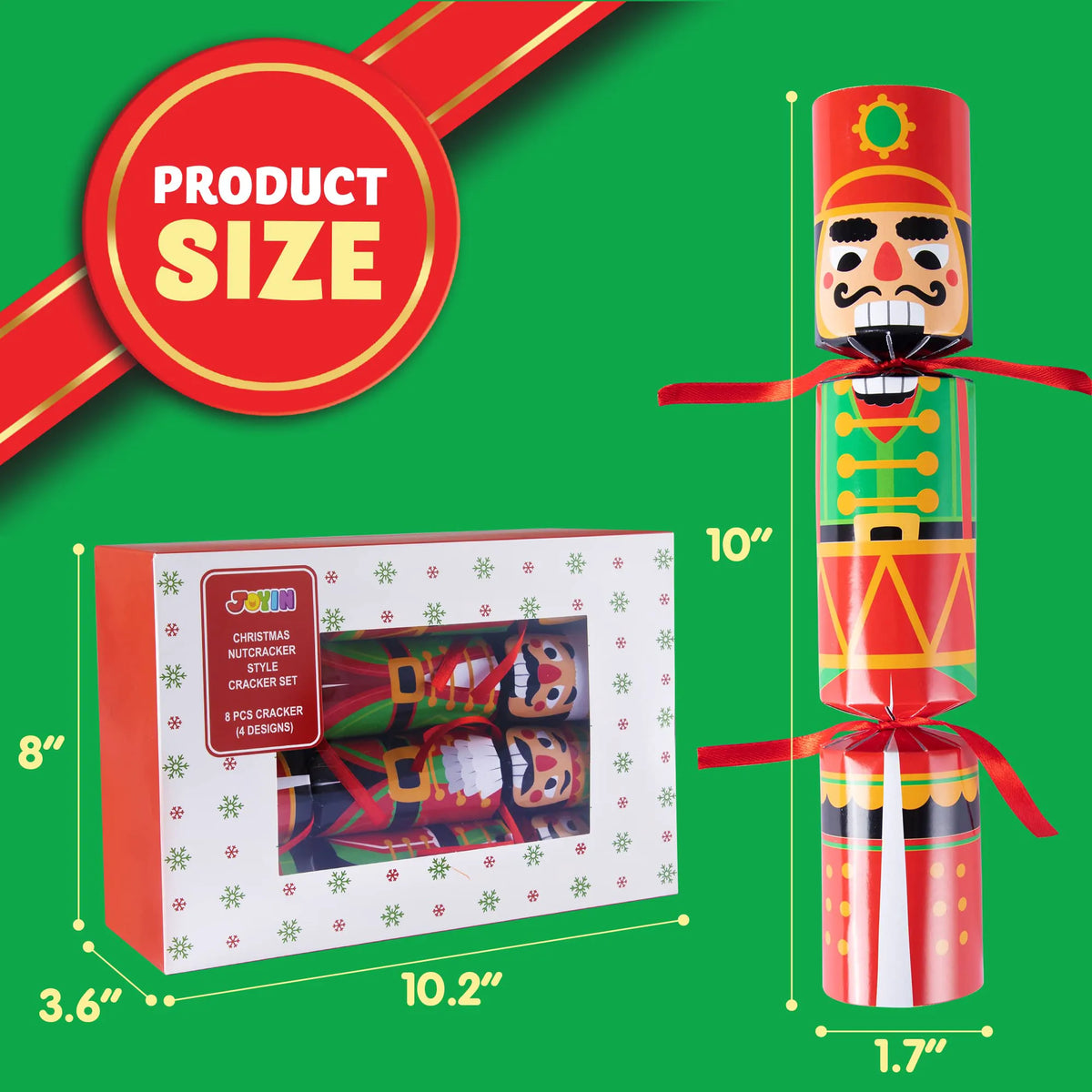 8-Piece Nutcracker-Themed Christmas Cracker Set