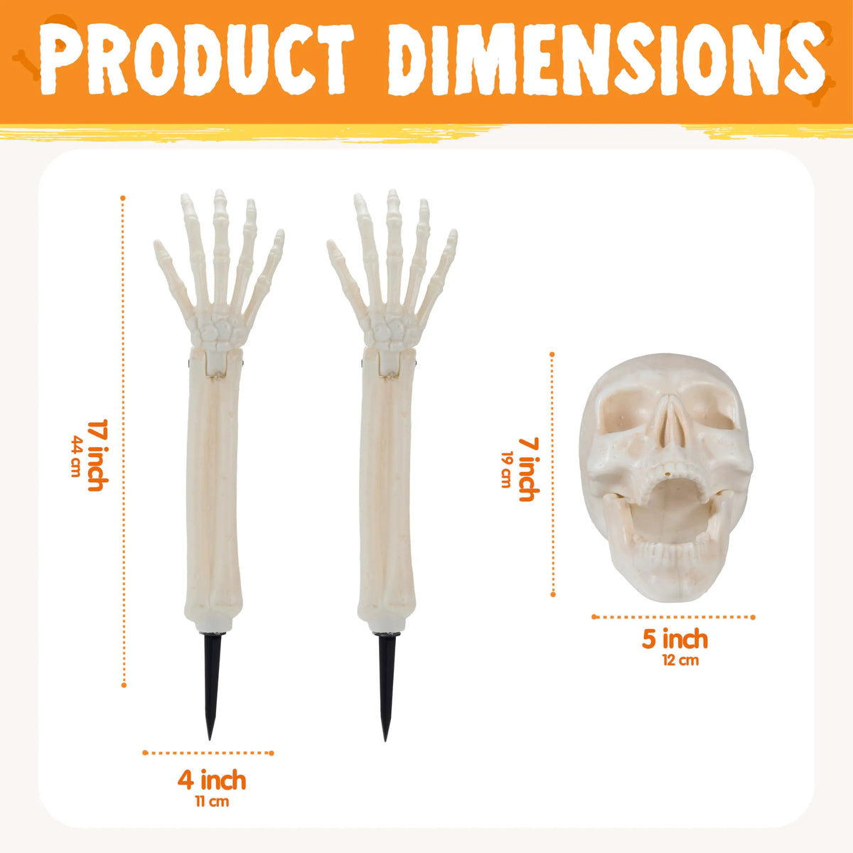 5-Piece Halloween Skeleton Decorations for Outdoor Use