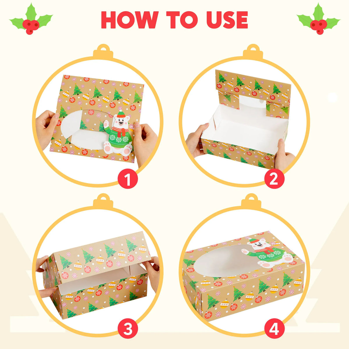 24 Pack Christmas Cookie Boxes with Window