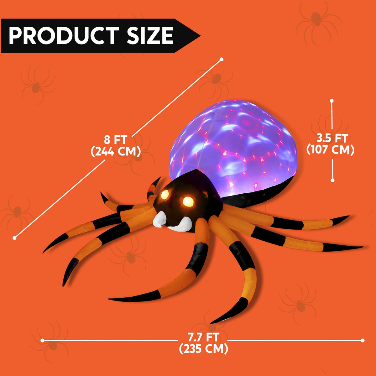 8 FT Giant Halloween Inflatable Spider Outdoor Decoration