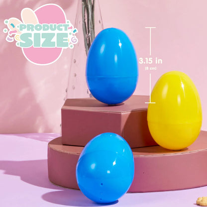1000 Pcs Fillable Plastic Eggs - Empty, Colorful, Bright Eggshells (3.15 Inches)