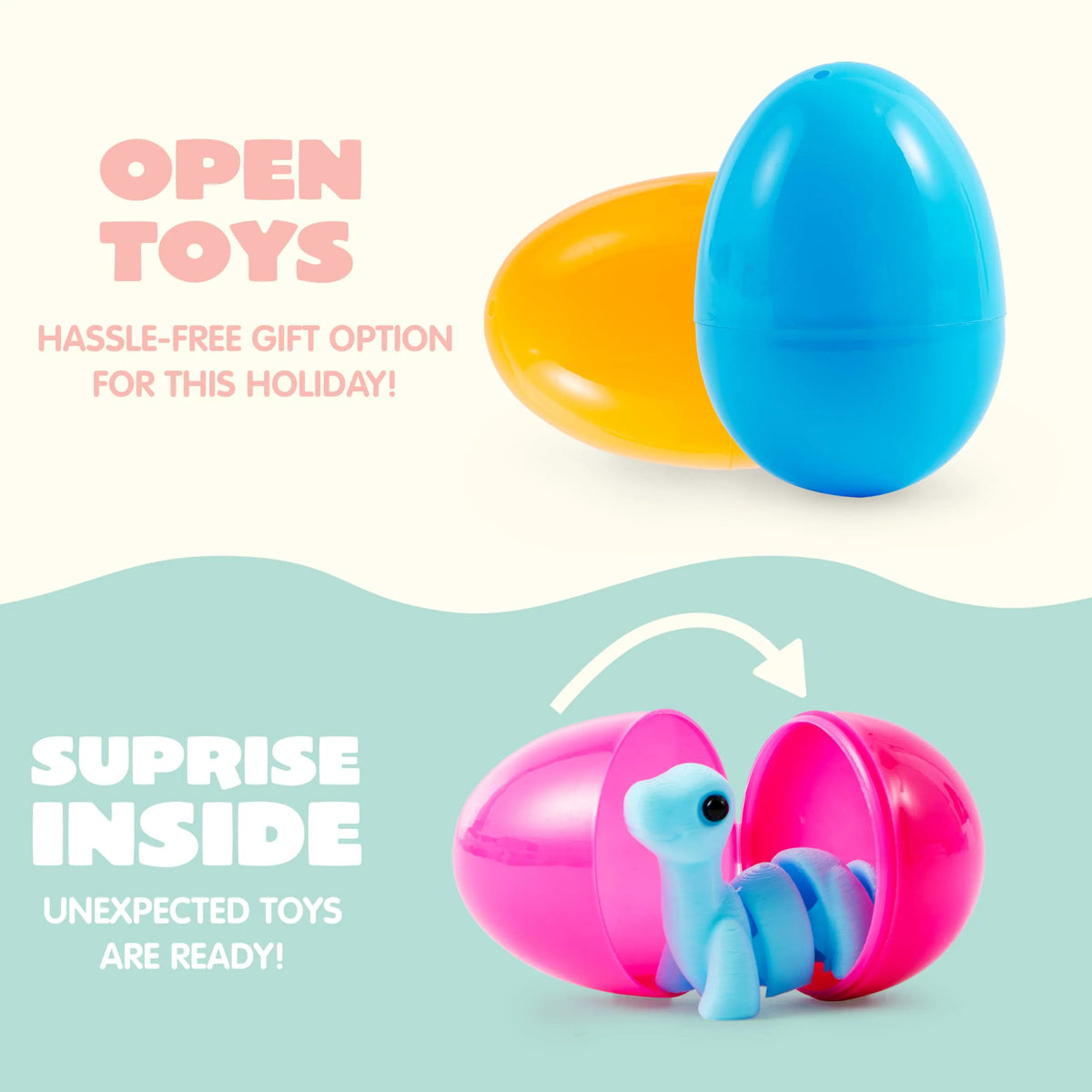 8 Prefilled Easter Eggs with Mini Dinosaur Toys