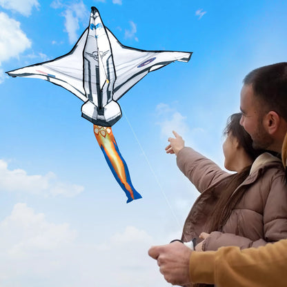 Spaceship Kite: Easy to Fly for Kids & Adults with 262.5 ft String