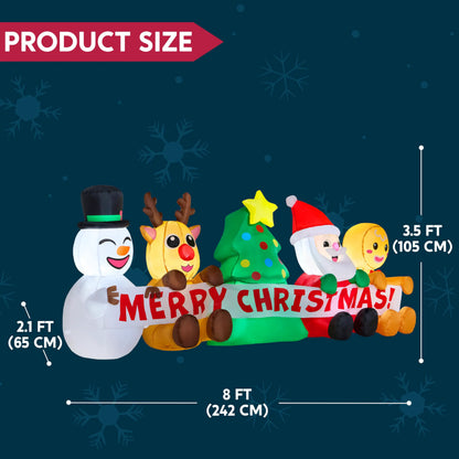 8FT Christmas Inflatable with 4 Characters and Tree