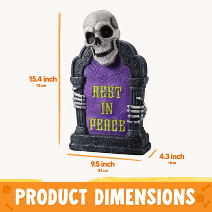 3D Plastic Tombstone for Outdoor Halloween Graveyard Decorations