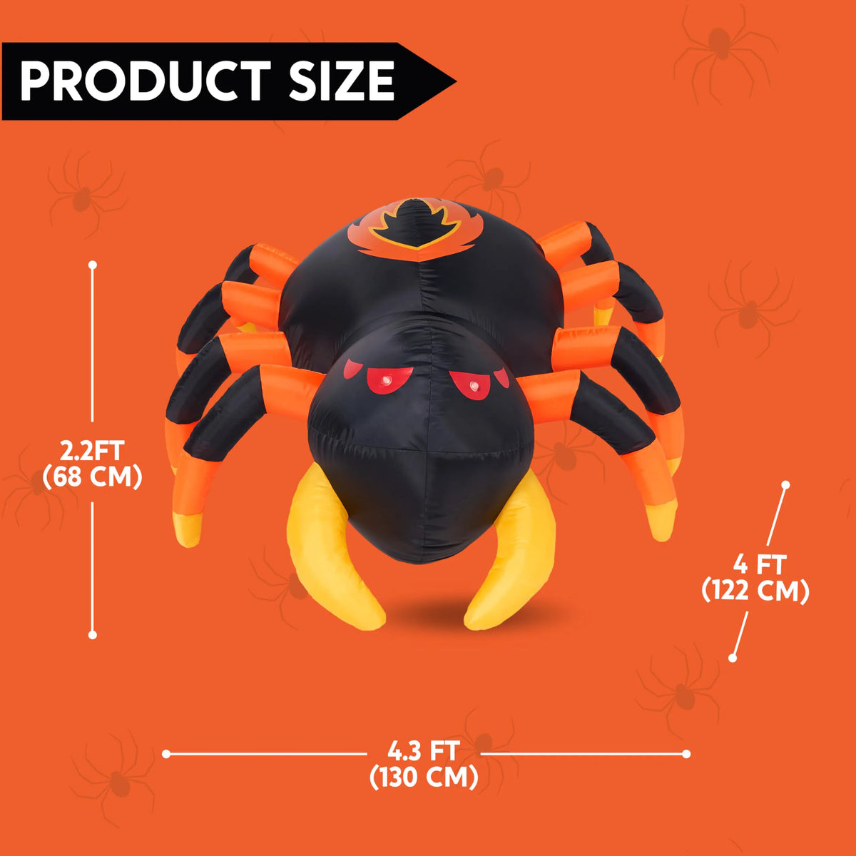 4-Foot Halloween Inflatable Spider with Remote Control