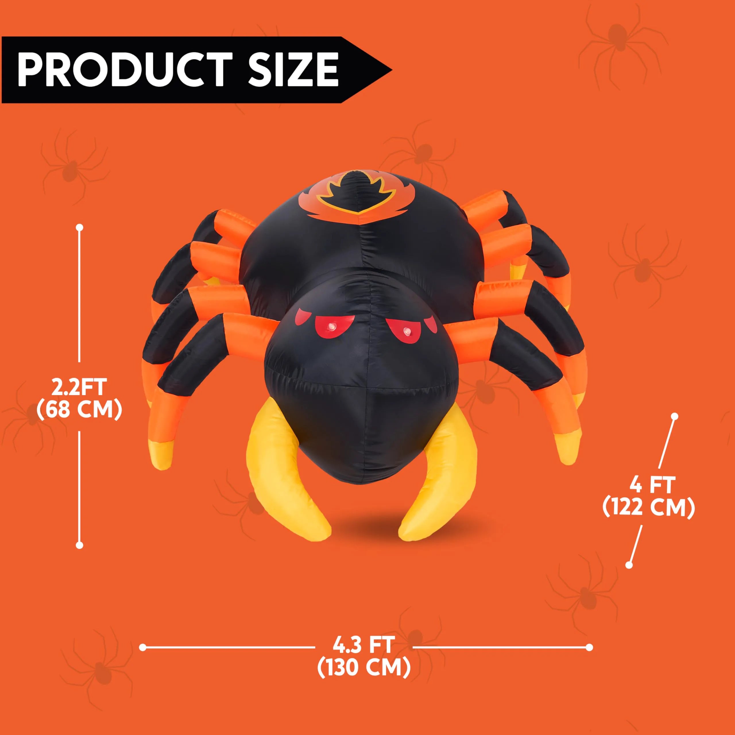 4-Foot Halloween Inflatable Spider with Remote Control