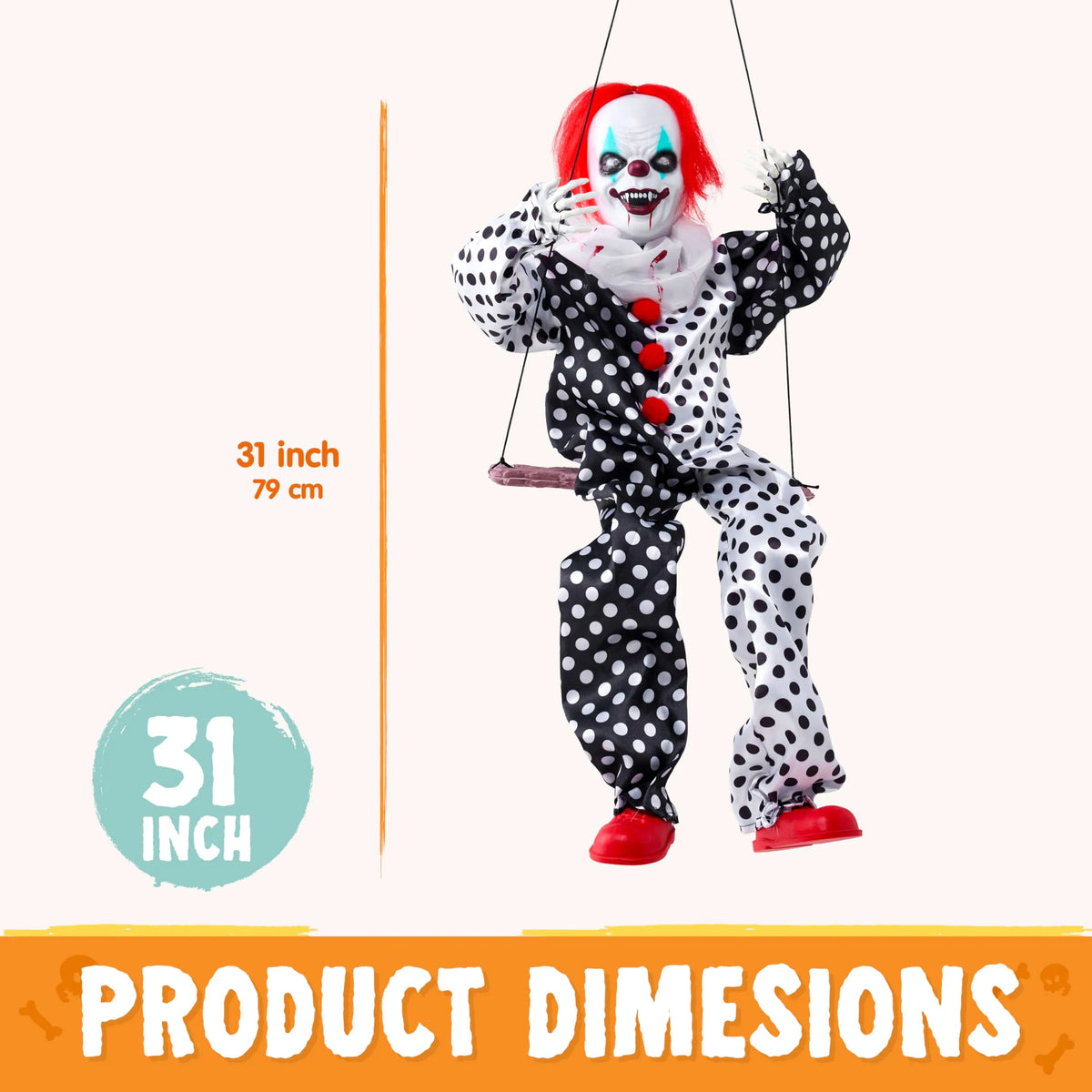 Swinging Animatronic Clown for Halloween