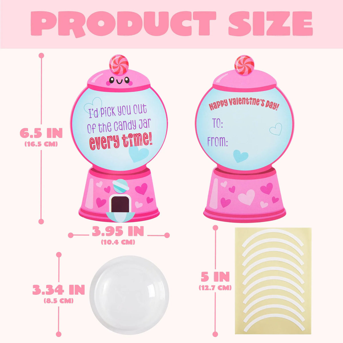 60 Valentine's Day Candy Dispenser Cards with Craft Treat Holders