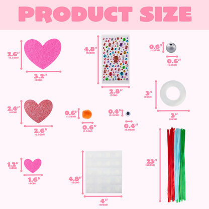 Valentine's Day 264-Piece DIY Heart Felt Craft Set