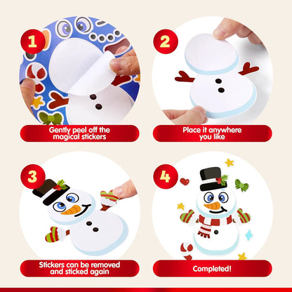 24 Christmas Make-a-Face Stickers
