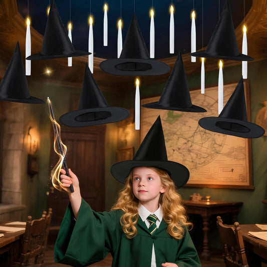 20-Pack Halloween Floating Candles with Witch Hat