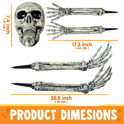 5 Pcs Life Size Skeleton Halloween Decorations for Outdoor Use
