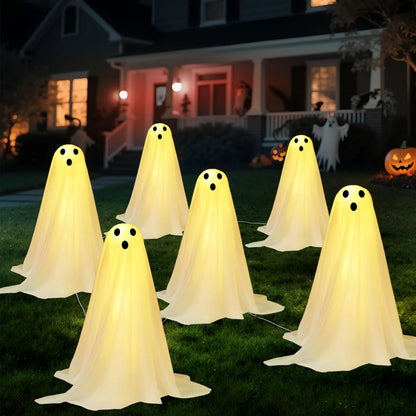 6-Pack Halloween Ghost Pathway Lights for Outdoor Decor
