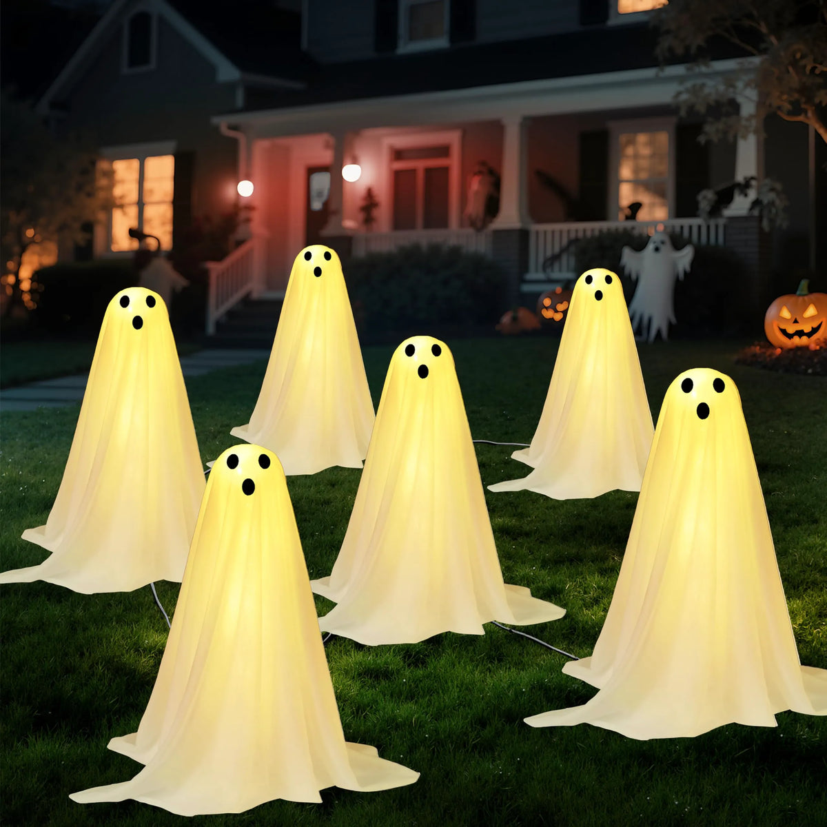 6-Pack Halloween Ghost Pathway Lights for Outdoor Decor