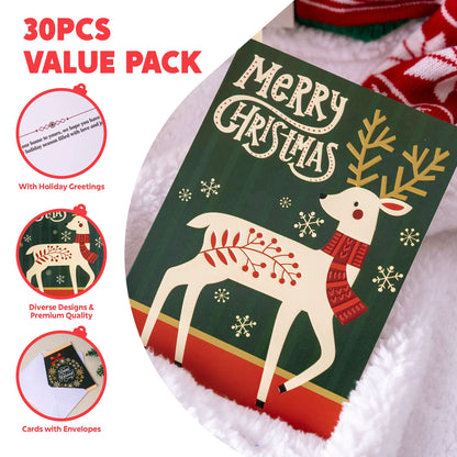 30 Pack Boxed Christmas Cards