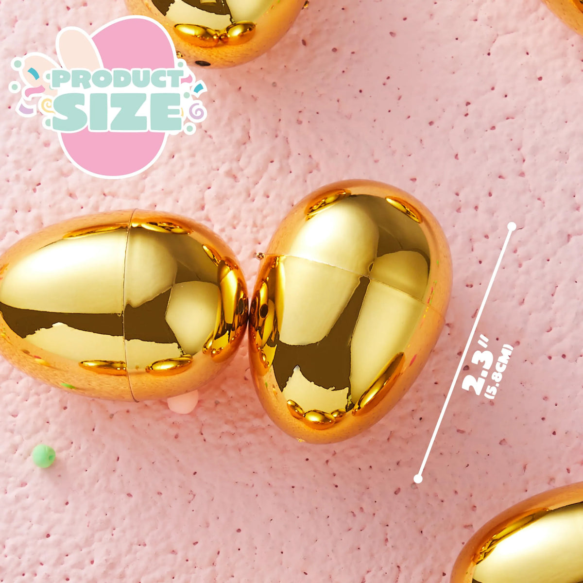 72Pcs Gold Easter Eggs 2.3" Metallic Plastic Empty Eggs Fillable for Easter Hunt