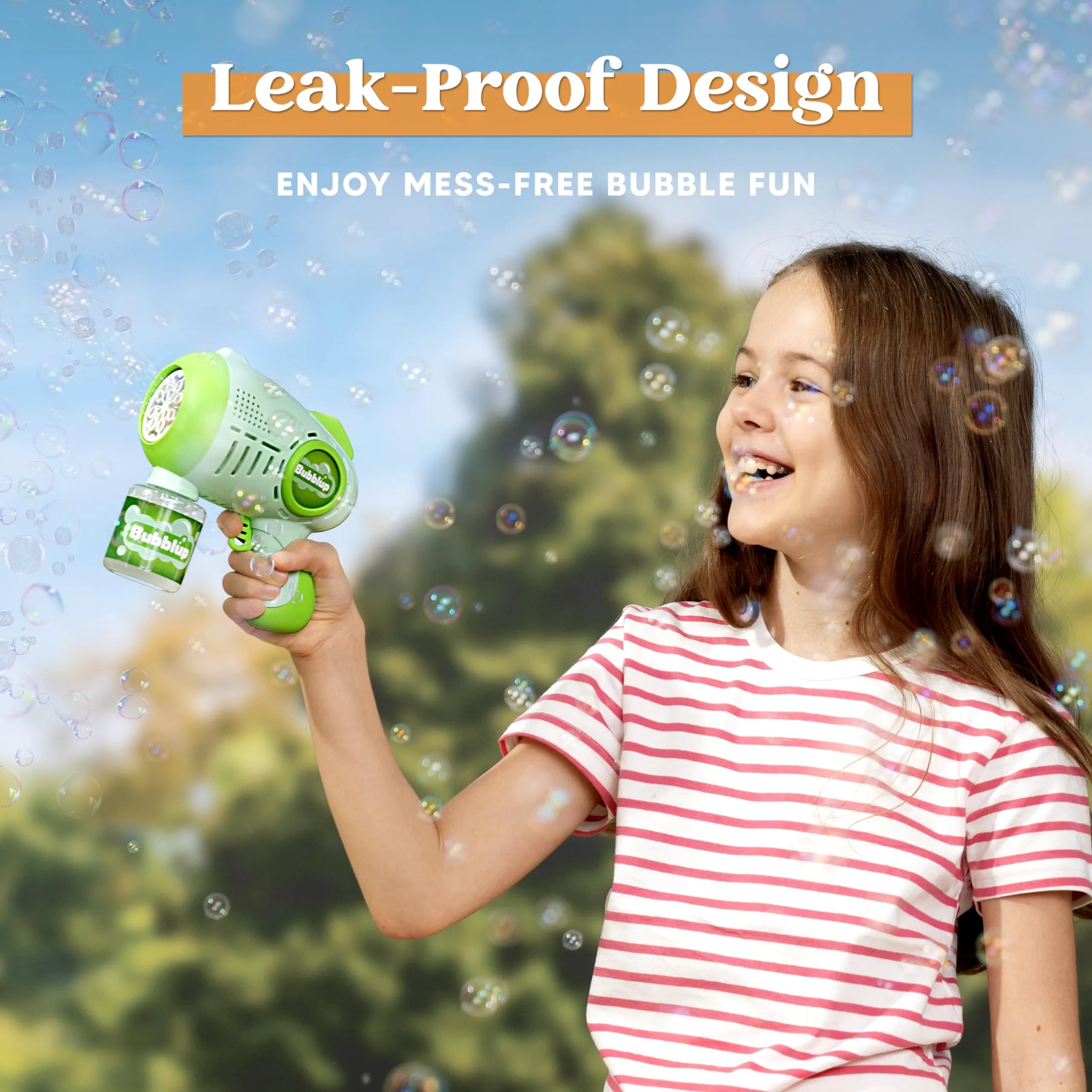 2-Pack Light-Up Automatic Bubble Guns with 4 Bottles of Bubble Solution
