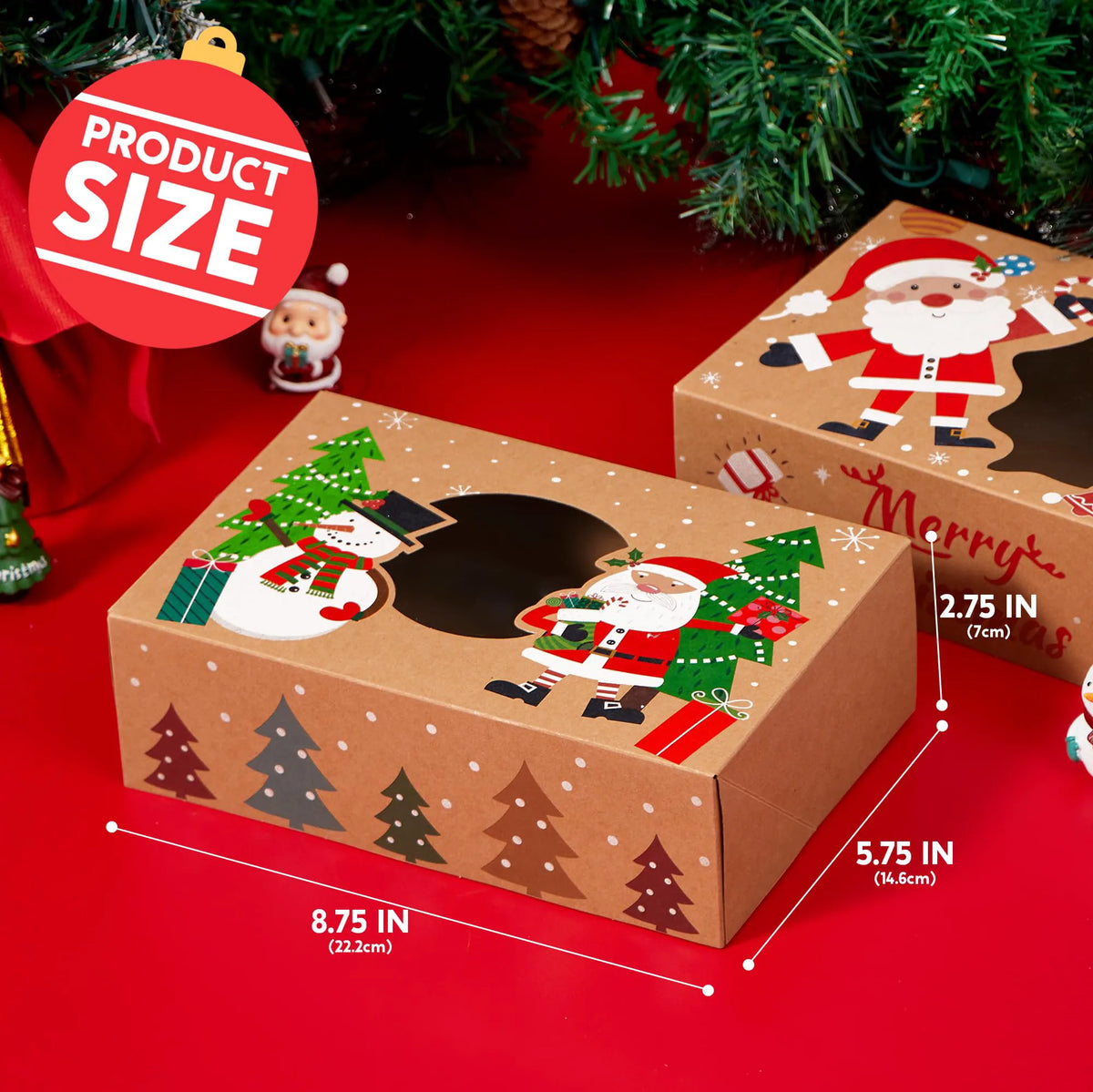 24-Pack Christmas Cookie Boxes for Gift Giving