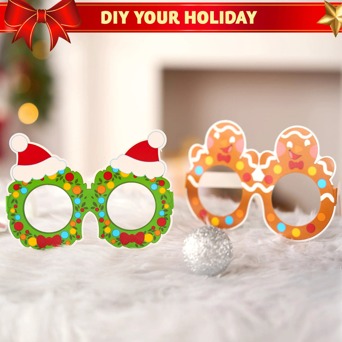 24 Pcs Christmas Paper Glasses