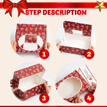 12-Pack Christmas Cookie Boxes for Gift Giving