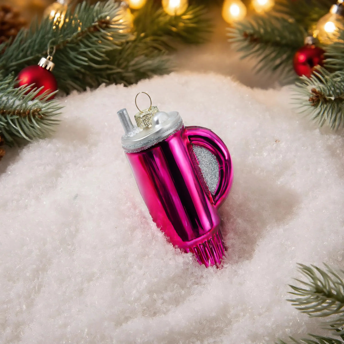 Christmas Red Glass Small Water Cup Ornament